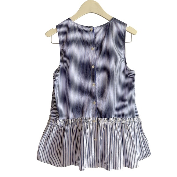 J.Crew Blue & White Striped Peplum Top 100% Cotton Size XS - Picture 3 of 10